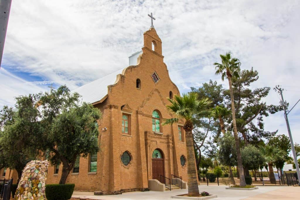 front of old brick church