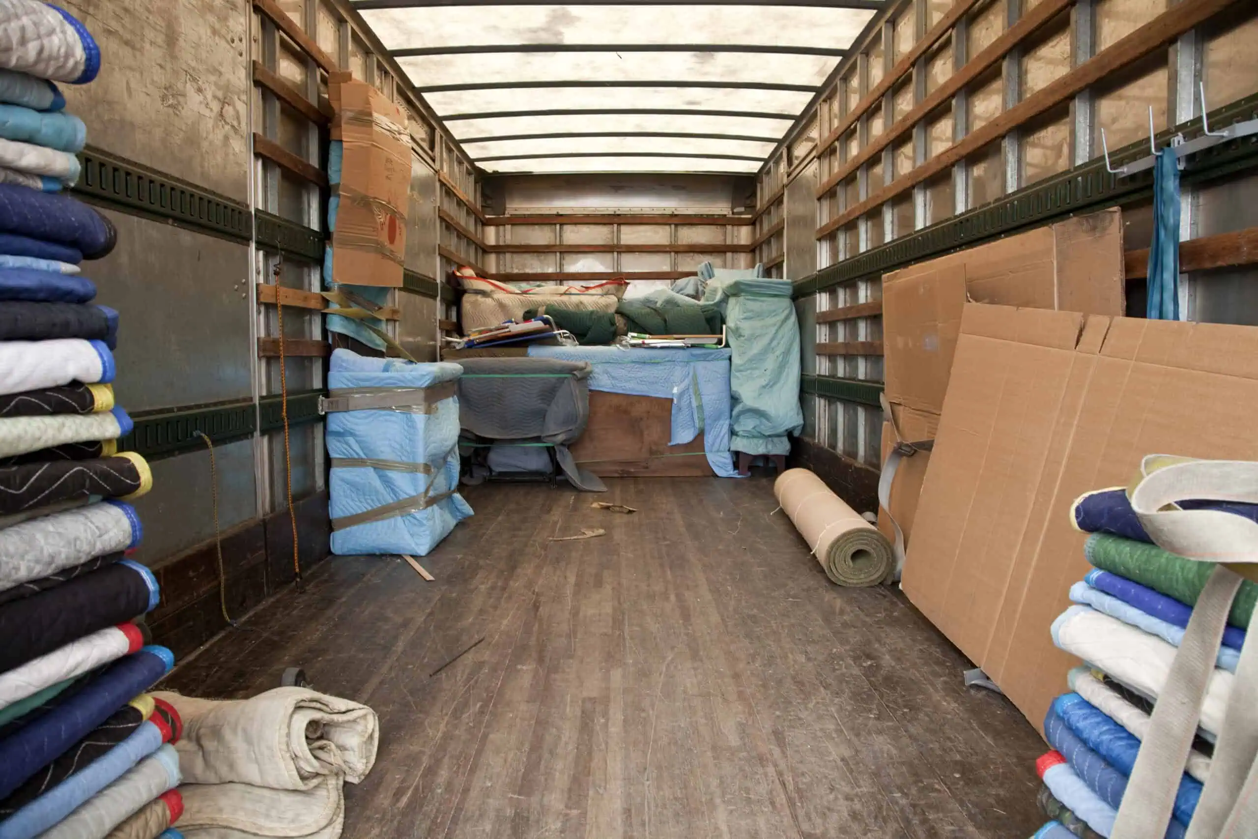 image of packed goods inside the truck